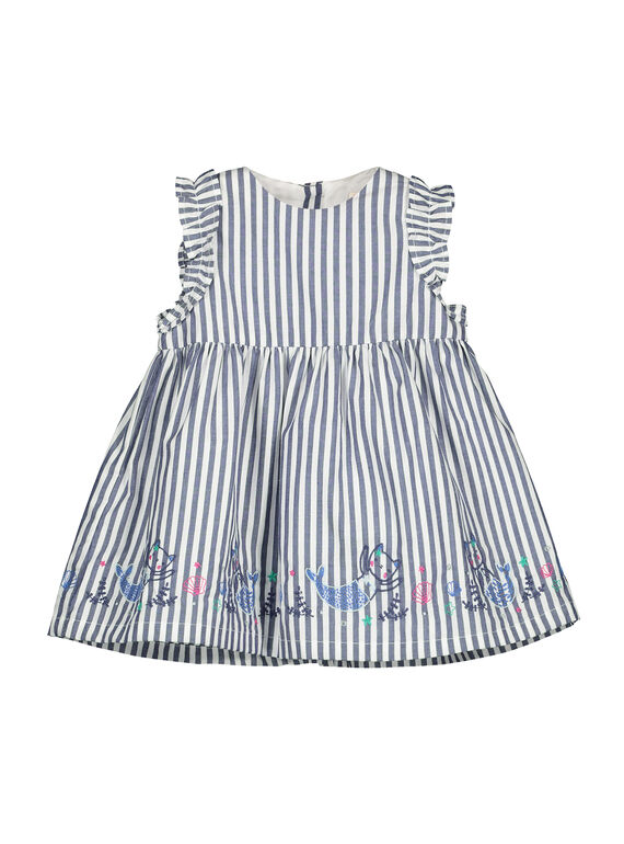 Gestreiftes Babykleid für Mädchen FINEROB1 / 19SG09B1ROB703