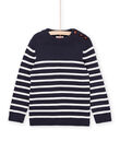 Nachtblauer Pullover mit weißen Streifen POJOPUL1 / 22W902D1PUL705