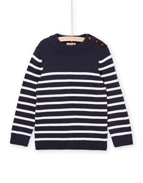 Nachtblauer Pullover mit weißen Streifen POJOPUL1 / 22W902D1PUL705
