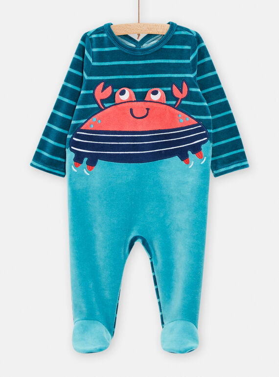 Blauer Schlafanzug mit Krabbenmuster für Jungen TEGAGRECRAB / 24SH1445GRE202