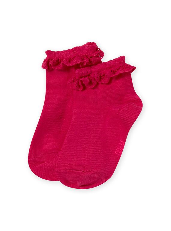 Rosa Socken für Mädchen mit Spitzenvolant MYAESCHOD4 / 21WI01E6SOQF507