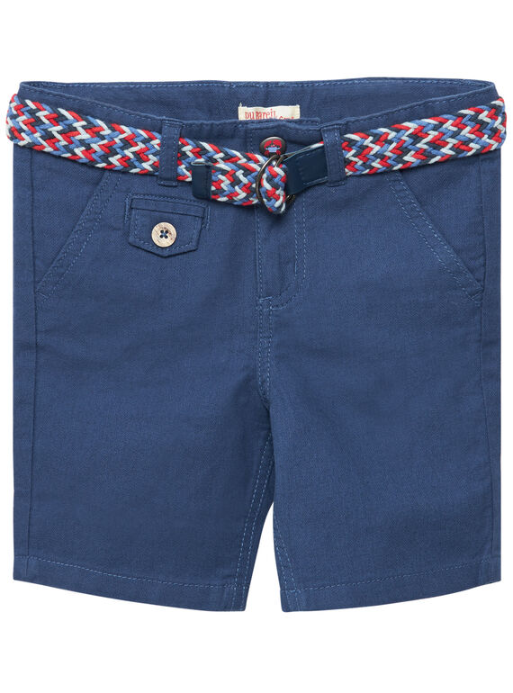 Feine blaue Bermudas für Jungen, mit abnehmbarem Gürtel JOCEABER3 / 20S902N1BER205