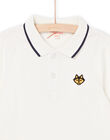 Weißes Poloshirt mit gesticktem Wolfskopfmotiv POJOPOL2 / 22W902D6POL001