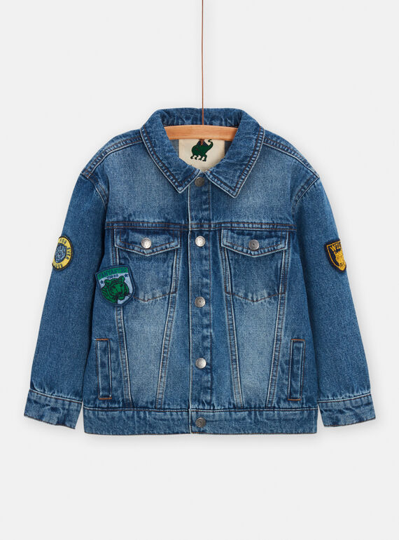 Jeansjacke mit bestickten Patches für Jungen TOGROVES / 24S902P1VESP269