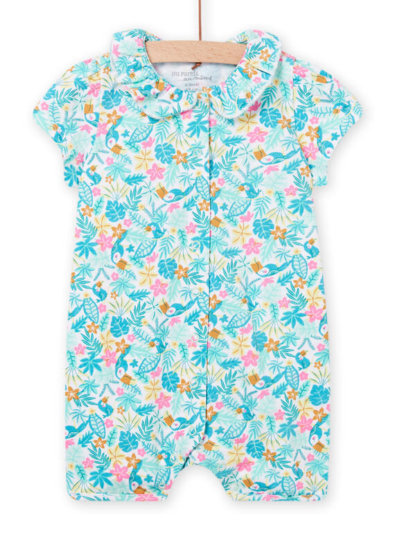 Baby Mädchen blauer, rosa und gelber Jumpsuit NEFIGRENUI / 22SH13H5GRE001