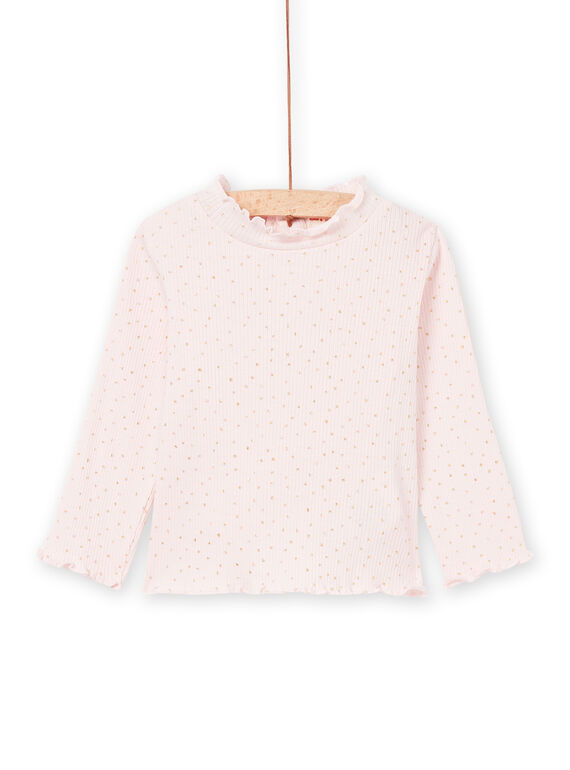 Unterziehpullover aus rosa Rippstrick PIJOSOUPRIB1 / 22WG09C3SPL632