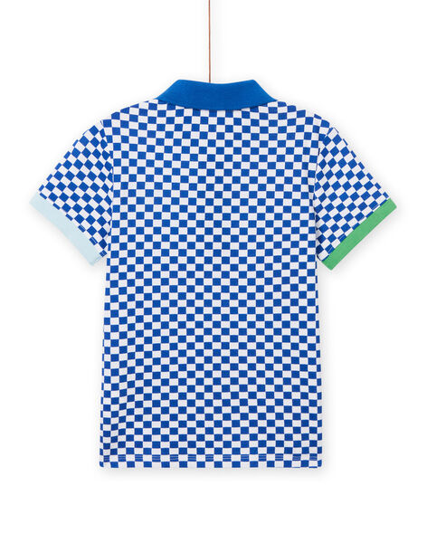 Blau kariertes Poloshirt Kind Junge NOGAPOL / 22S902O1POL000