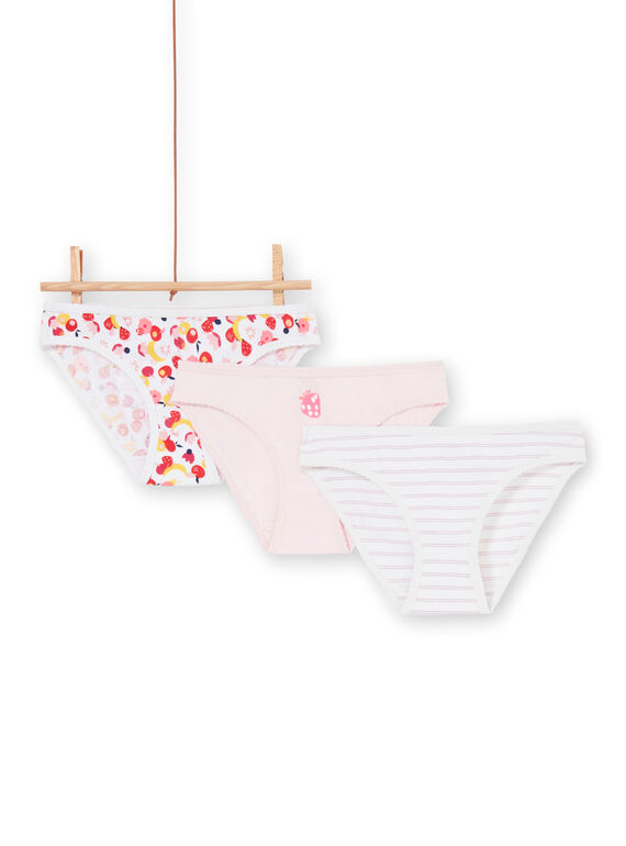 Set mit 3 rosa, weißen und roten Höschen für Kinder und Mädchen LEFALOTFRU / 21SH1127D5LF506