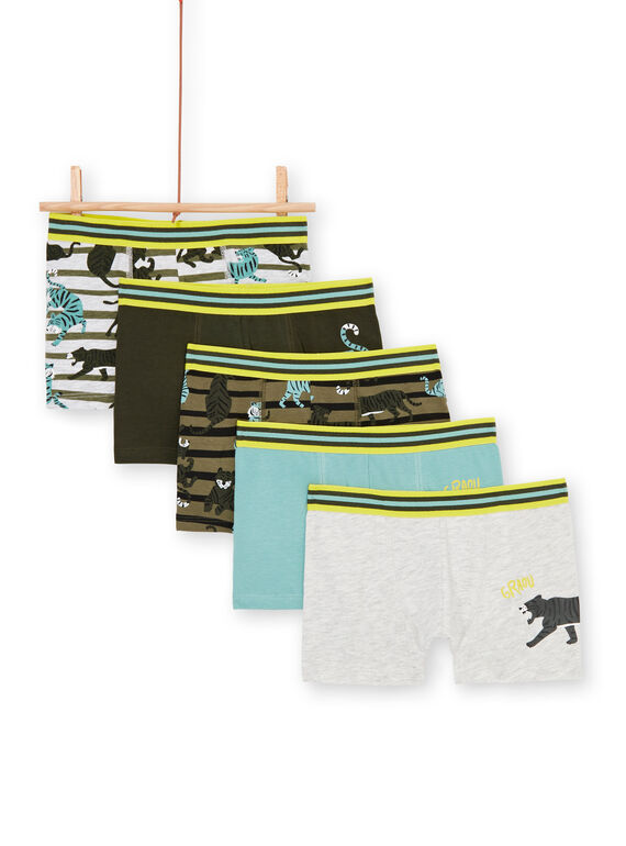 5er-Pack khaki, blau, gelb und grau Boxershorts Junge Kind LEGOBOXSEM2 / 21SH1224BOXJ922