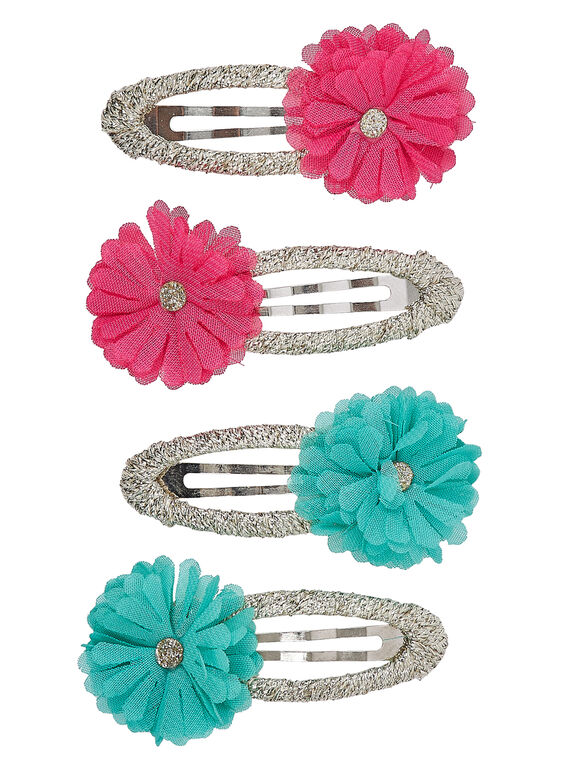 Set mit 4 Glitzer-Haarspangen + Blumen JYAWECLIC2 / 20SI0192BRT955