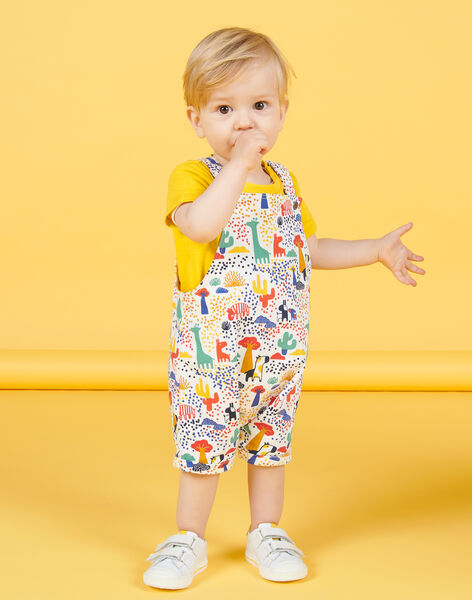 Gelber Overall für Baby Junge mit ausgefallenem Aufdruck NULUSAC / 22SG10P1SAC001