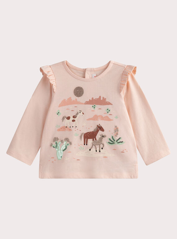 T-Shirt in Pastellrosa für Baby-Mädchen WILANTEE2 / 25SG0943TMLD326