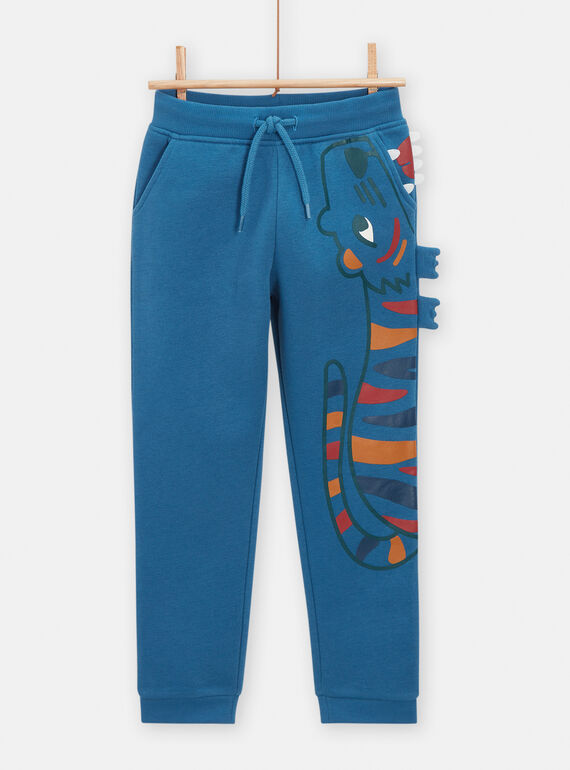 Blauer Jogginganzug mit Tiger-Motiv für Jungen VODAJOG / 24W90221JGBC210
