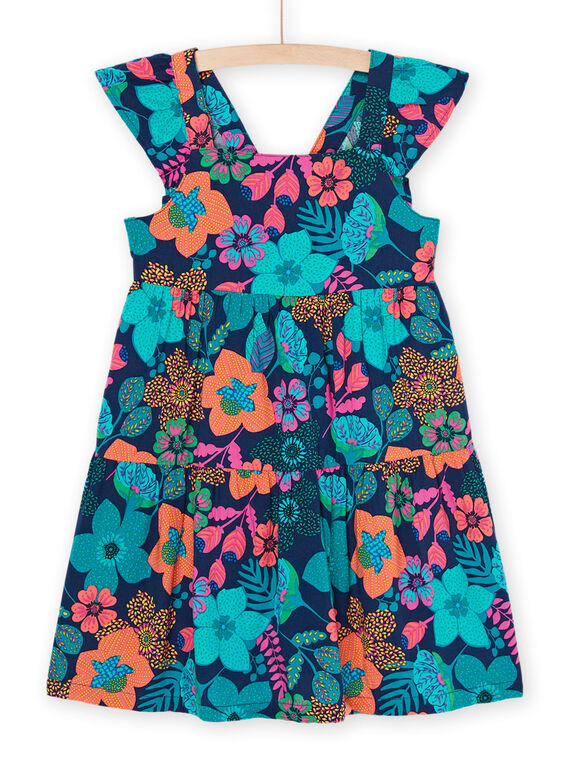 Mehrfarbiges Kleid mit gerüschten Trägern RAJOROB7 / 23S90192ROBC211