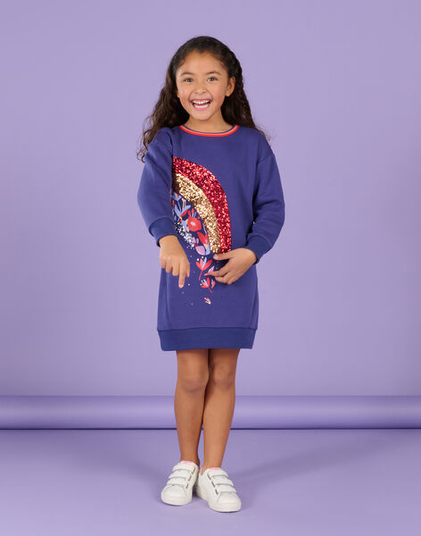Sweatshirtkleid mit Regenbogenmotiv und Pailletten RAPUROB2 / 23S901L2ROB703