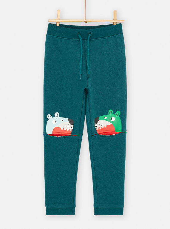Petrolblauer Jogginganzug mit Bärenmotiv für Jungen SODUJOG / 23W902P1JGB715