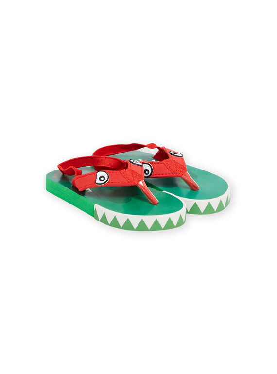 Grüne und rote Flip-Flops mit Krokodilaufdruck Kind Junge NOTONGCROC / 22KK3681D01050