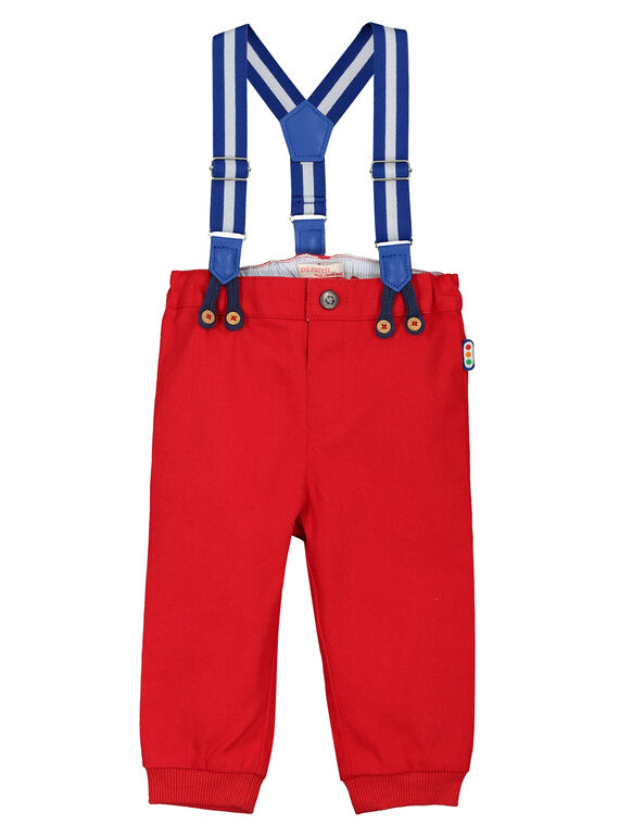 Rote Babyhose mit Trägern für Jungen FUCOPAN / 19SG1081PANF505