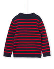 Nachtblauer Pullover mit roten Streifen POJOPUL3 / 22W902D3PUL705