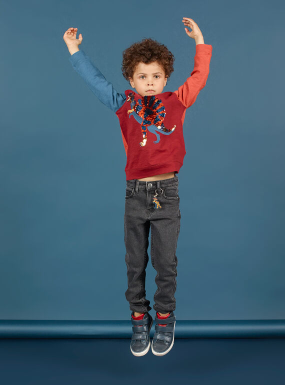 Graue Slim Fit-Jeans für Jungen MOPAJEAN / 21W902H1JEAK004