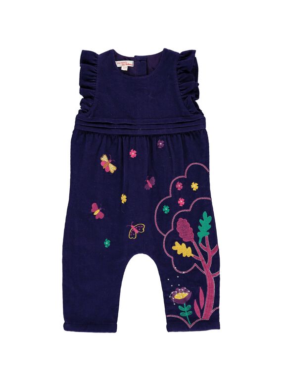 Baby girls' velour dungarees DIVIOCOMB / 18WG09H1SAL711