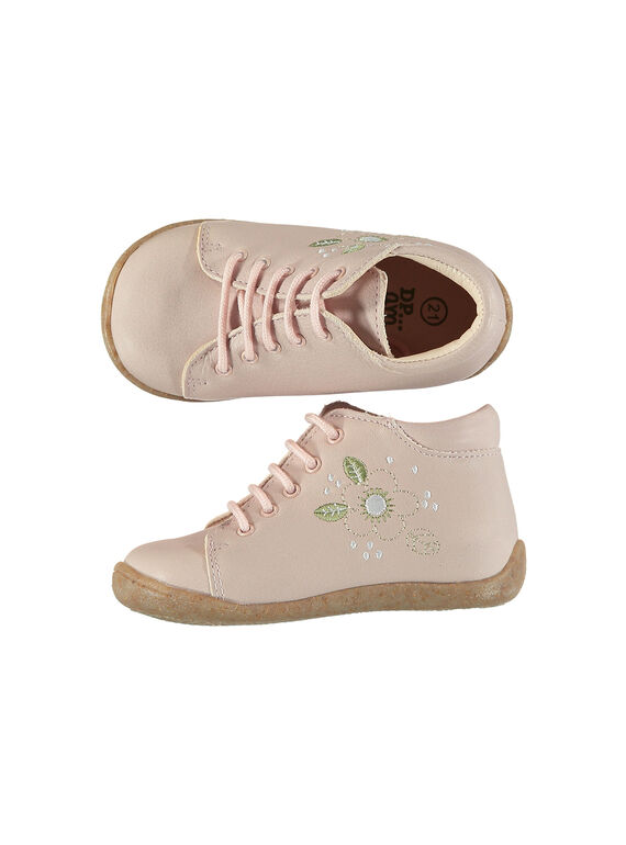 Stiefeletten aus Leder für draußen Babys Mädchen FBFBOTFLEU / 19SK3731D0F030