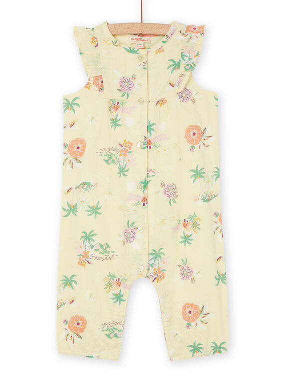 Hellgelber Jumpsuit mit Blumenmuster RIEXOSAL / 23SG09V1CBL103