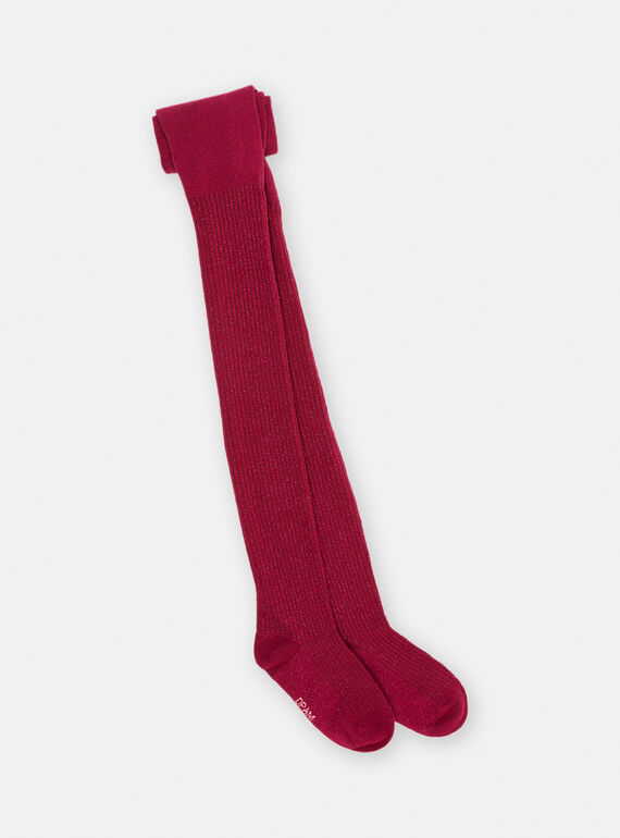 Pflaumenfarbene Strumpfhosen aus Lurex, Mädchen SYAJOSCOL5 / 23WI01M5COL709
