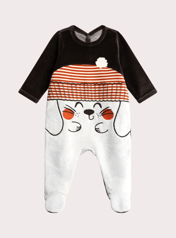 Grauer Strampler mit Hasenmotiv für Baby-Jungen VEGAGRELAP / 24WH1492GRE942