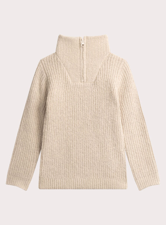 Pullover mit Lkw-Kragen beige für Jungen  VOBAPUL / 24W902Q1PULA011