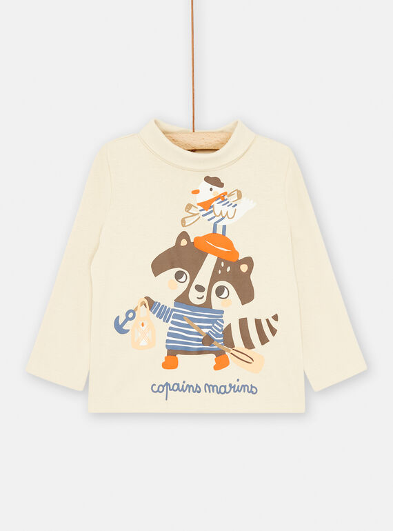 Unterziehpullover beige mit Tiermotiven SULOSOUP / 23WG10R1SPL009