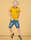 Gelbes Poloshirt mit Leoparden- und Palmenstickerei Kind Junge NOFLAPOL / 22S902R1POLB114