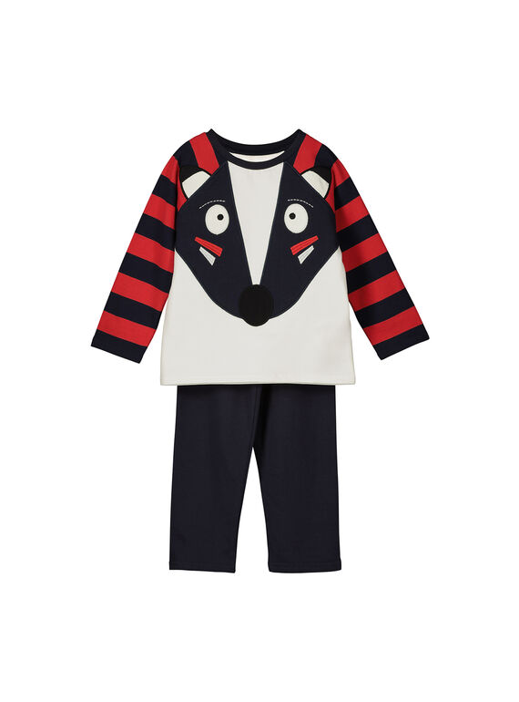 Pyjama aus Molton für Jungen FEGOPYJBLAI / 19SH1249PYJ001