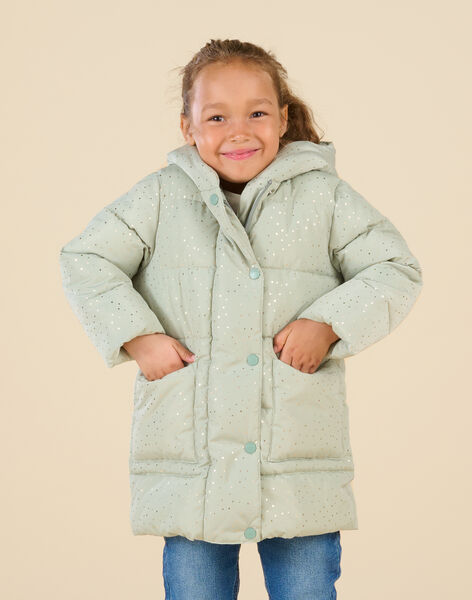 Daunenjacke mit Kapuze mit goldenen Punkten bedruckt PALONDOUN1 / 22W901F2D3E626