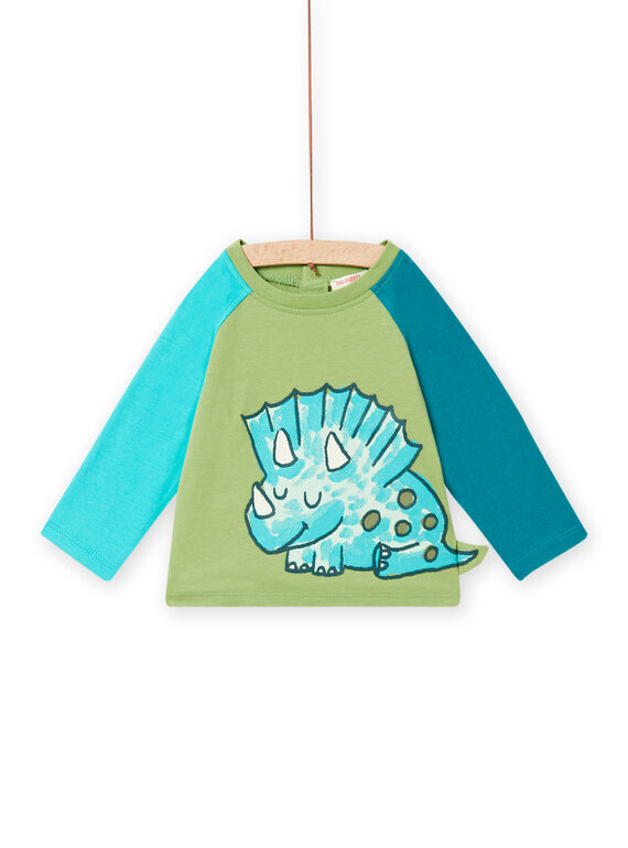 Baby Junge Weiches Khaki Grünes Dinosaurier T-Shirt NUGATEE2 / 22SG10O2TML626