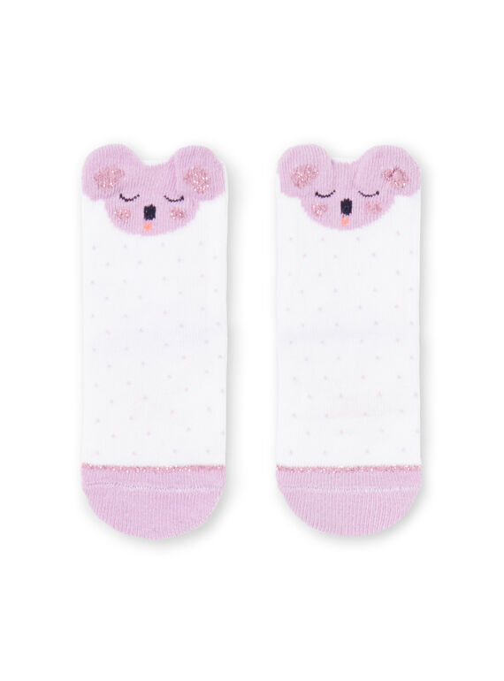 Baby Mädchen weiß und lila Socken LYIVISOQ / 21SI09U1SOQ000
