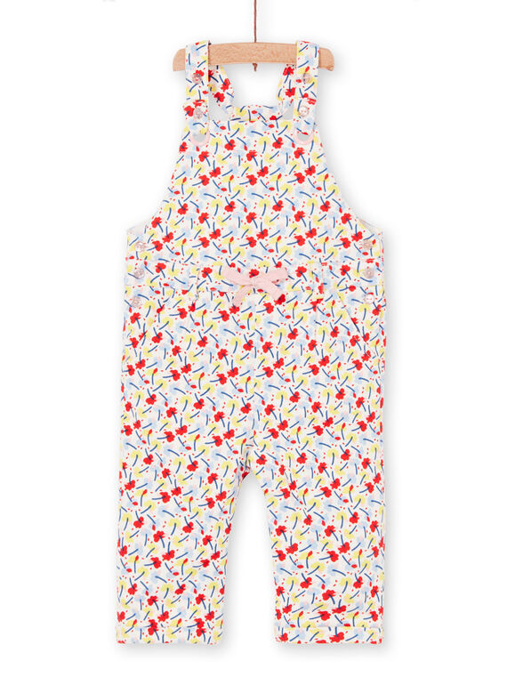 Rote und blaue Latzhose mit Blumendruck für Baby Mädchen LICANSAL / 21SG09M1SAL001