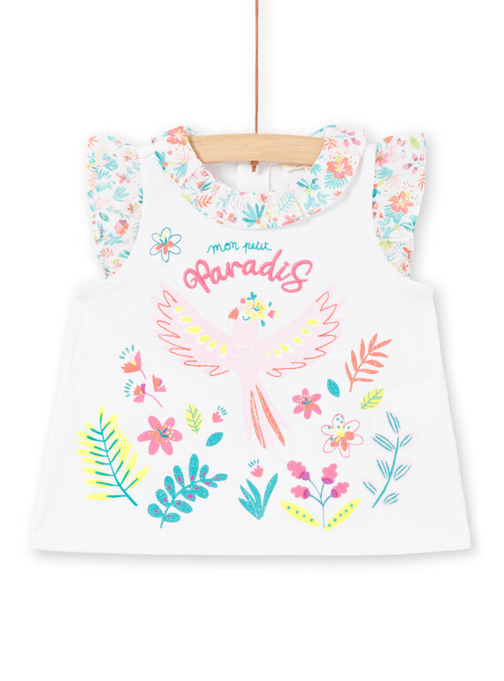 Baby Mädchen Weiß Ruffle T-Shirt LIBONBRA / 21SG09W1BRA000