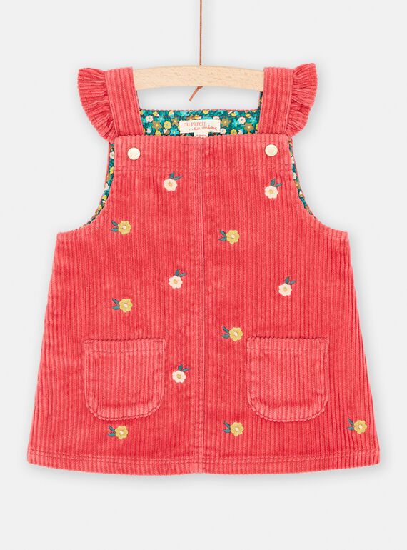 Cranberry-Kleid mit gerüschten Trägern für Baby-Mädchen SIDUROB2 / 23WG09P3ROBD304