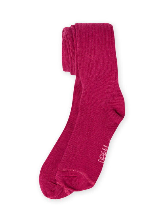 Dunkelrosa gerippte Strumpfhose für Mädchen MYAJOCOL3 / 21WI0117COLD312