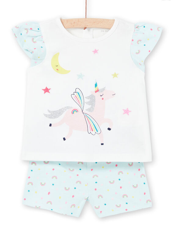 Baby Mädchen blau Pyjamas LEFIPYJNUI / 21SH13C1PYJC218