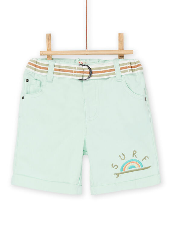 Wassergrüne Bermuda-Shorts mit gesticktem Muster RUEXOBER1 / 23SG10V1BER614