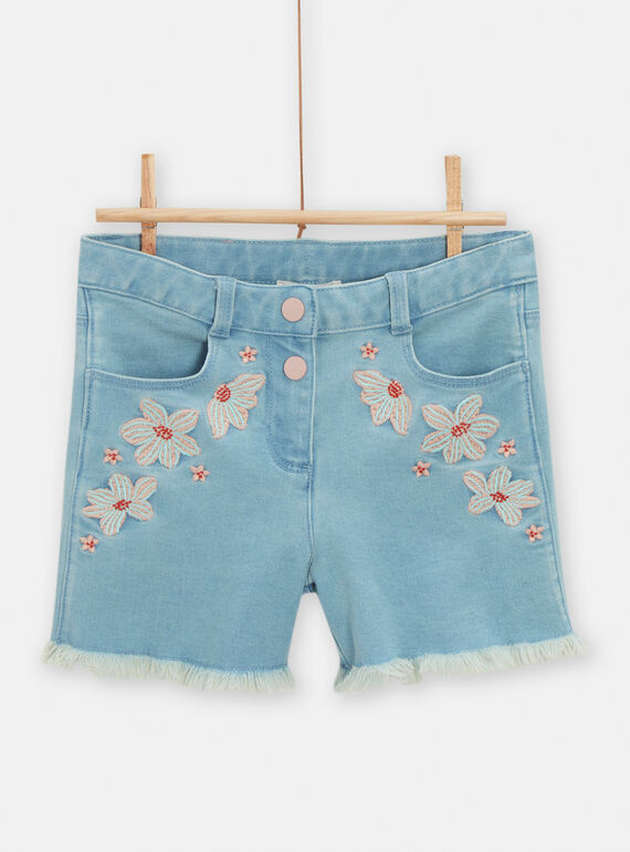Hellblaue Mädchen-Shorts TACOSHORT / 24S901N1SHOP272