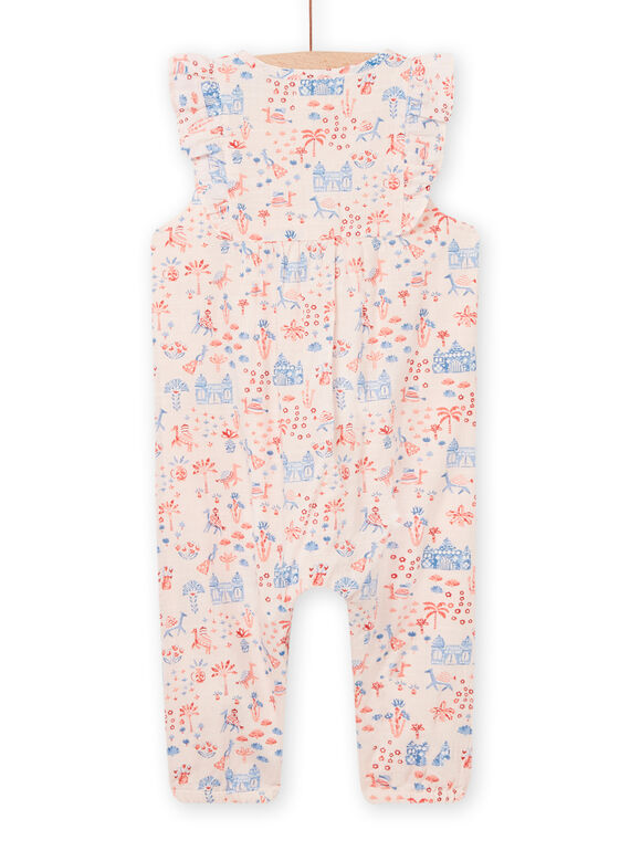 Baby Mädchen Jumpsuit mit cremefarbenem Aufdruck NISANSAL / 22SG09S1SALA002