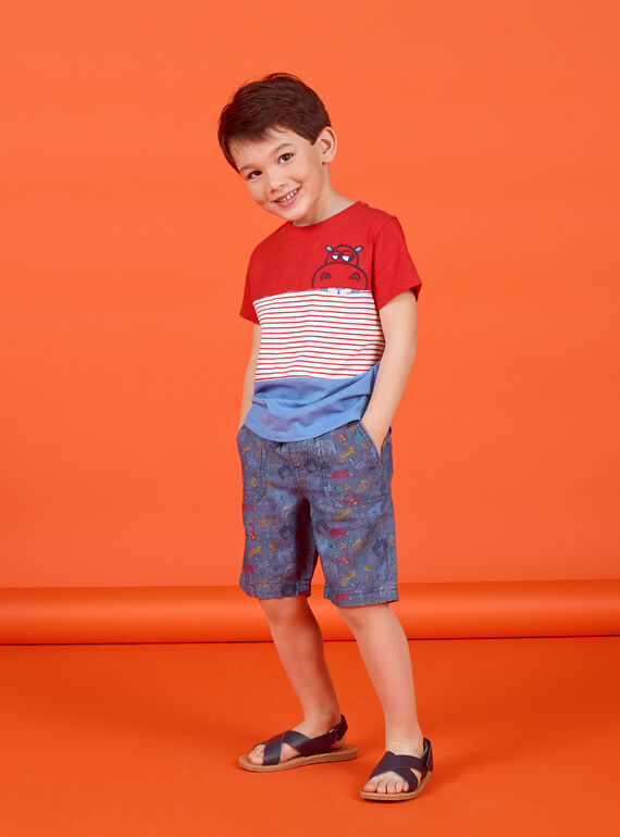 Dunkelblaue Jeans Bermudashorts Junge Junge LOVIBER3 / 21S902U3BER721