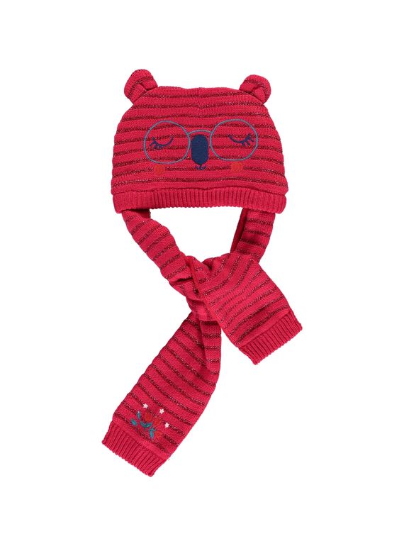 Baby girls' hat and scarf DYITRIBON / 18WI09D1BON099